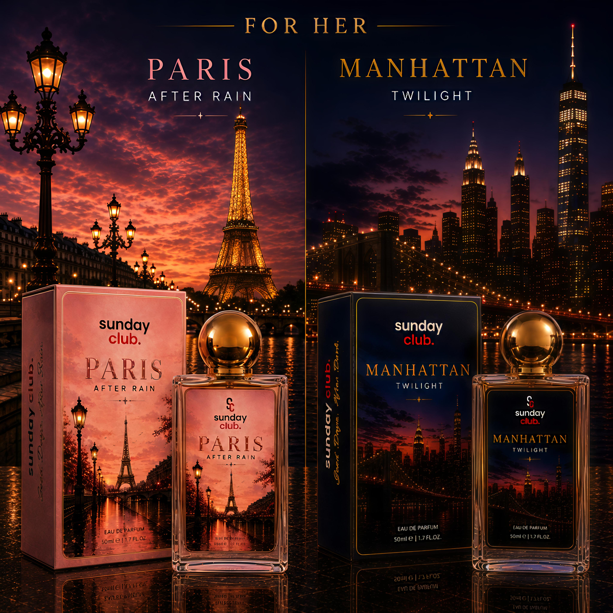 FOR HER [ Paris After Rain + Manhattan Twilight ]